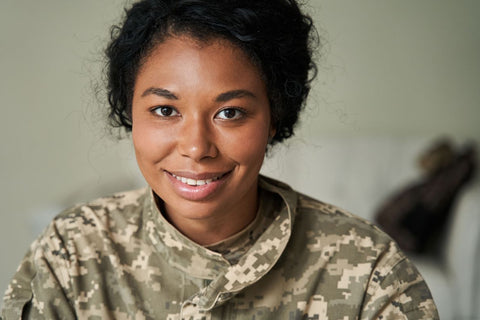 a soldier in her uniform