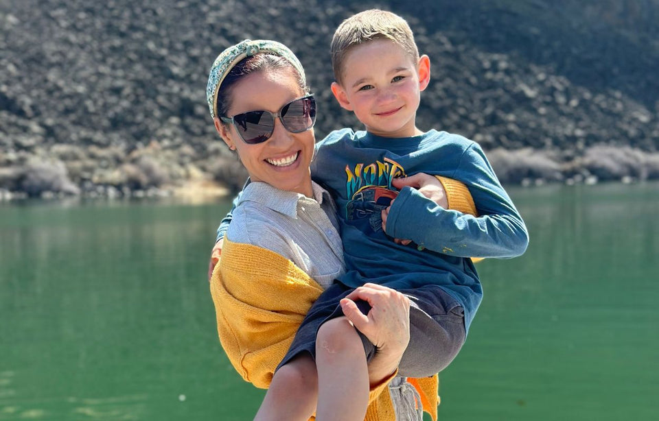 Riquel on her Easter holidays, holding one of her nephews in her arms