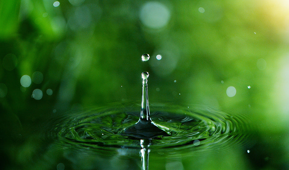 a close up of a drop of water
