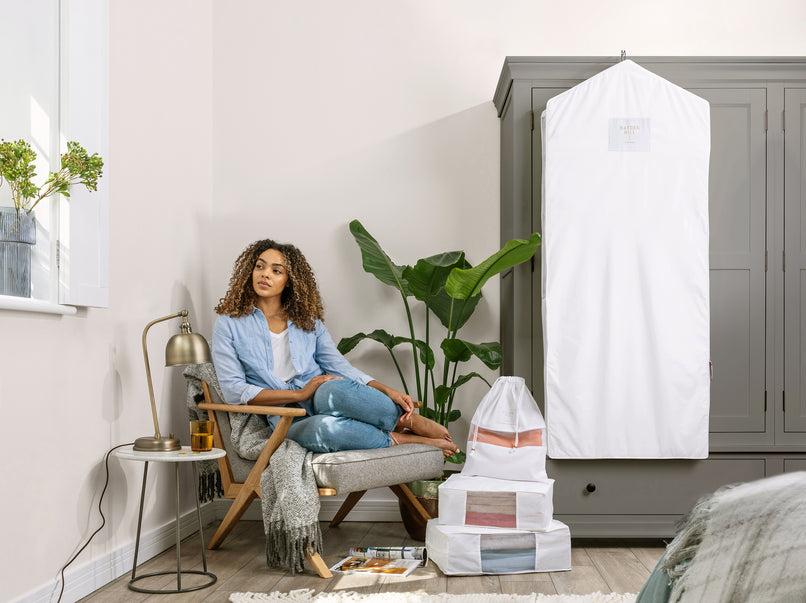All Hayden Hill’s storage bags are made of high quality organic cotton with see-through organza panels in order to see what is stored inside.