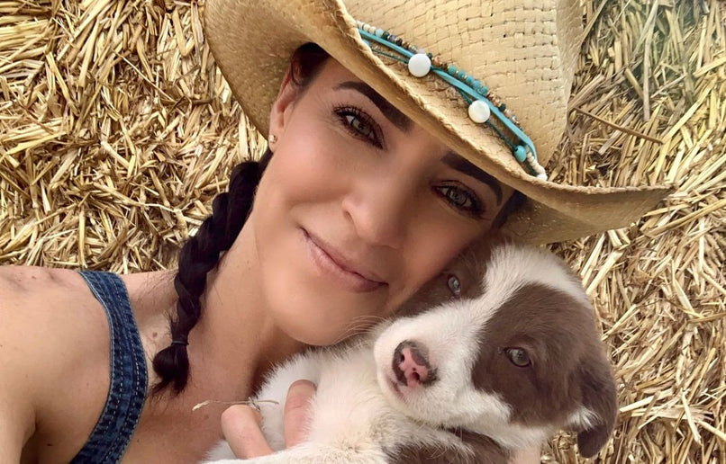 Riquel enjoying a day out and meeting a gorgeous pup. She is a huge animal lover and has 5 of her own beautiful dogs at home