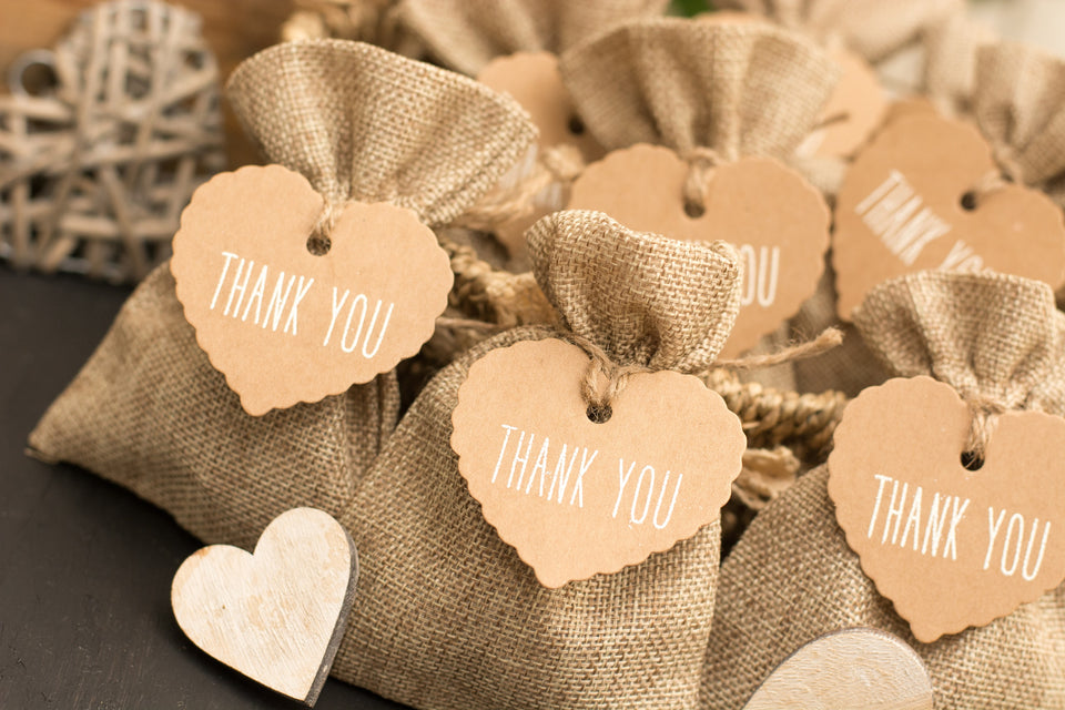 wedding favors saying ‘thank you’