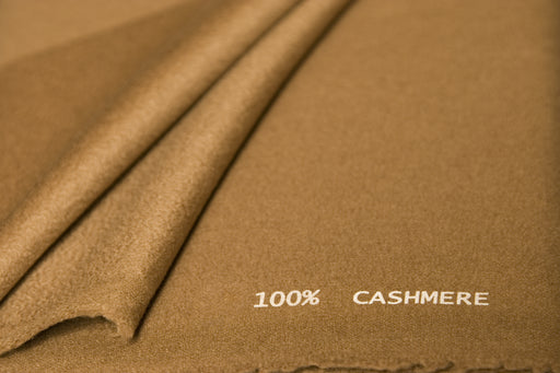 tan colored 100 percent cashmere material