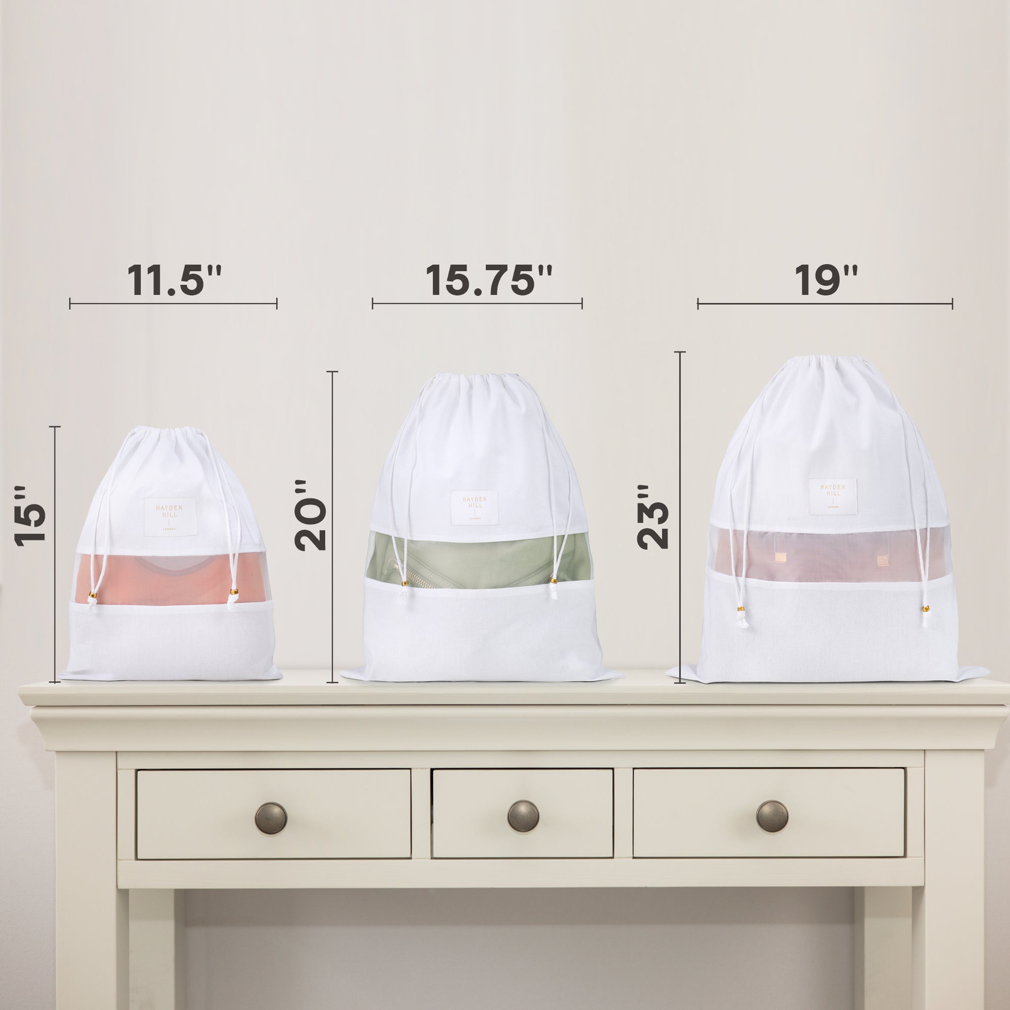 Short Hanging Garment Bag - 100% Organic Cotton - Hayden Hill