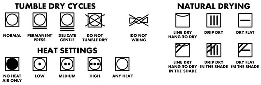 a chart of drying symbols