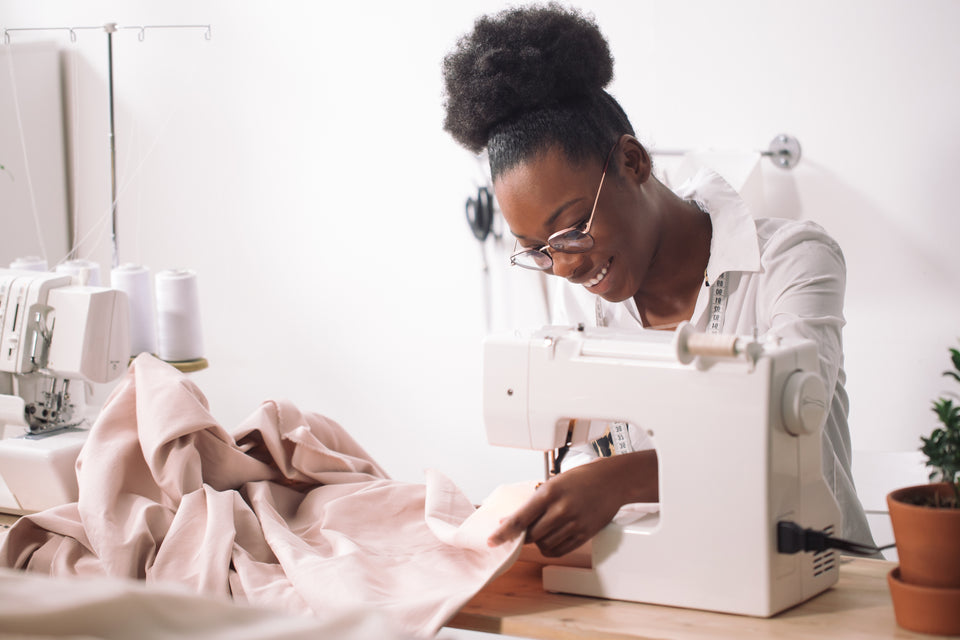 a professional seamstress at work