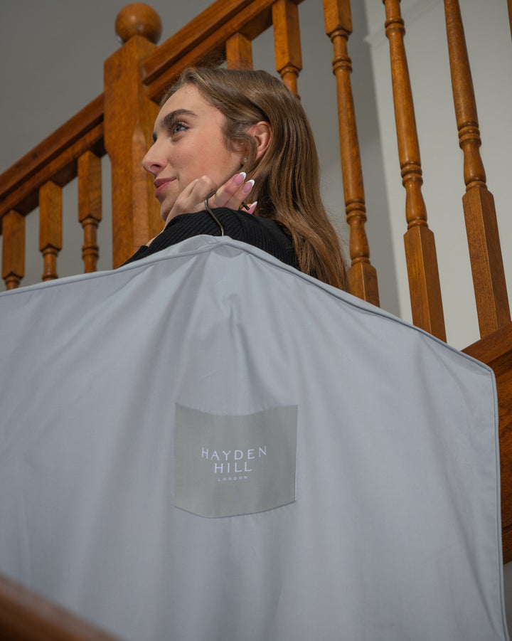 Short Organic Cotton Hanging Bag in Gray