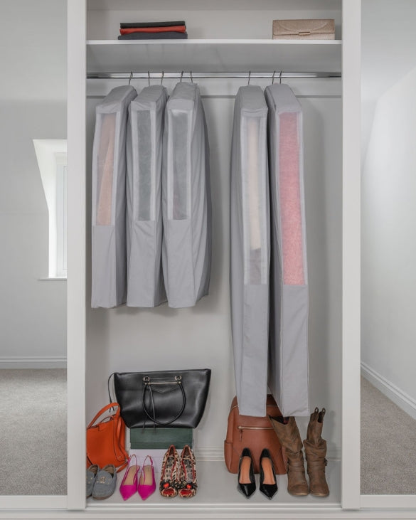 Long Organic Cotton Hanging Bag in Gray