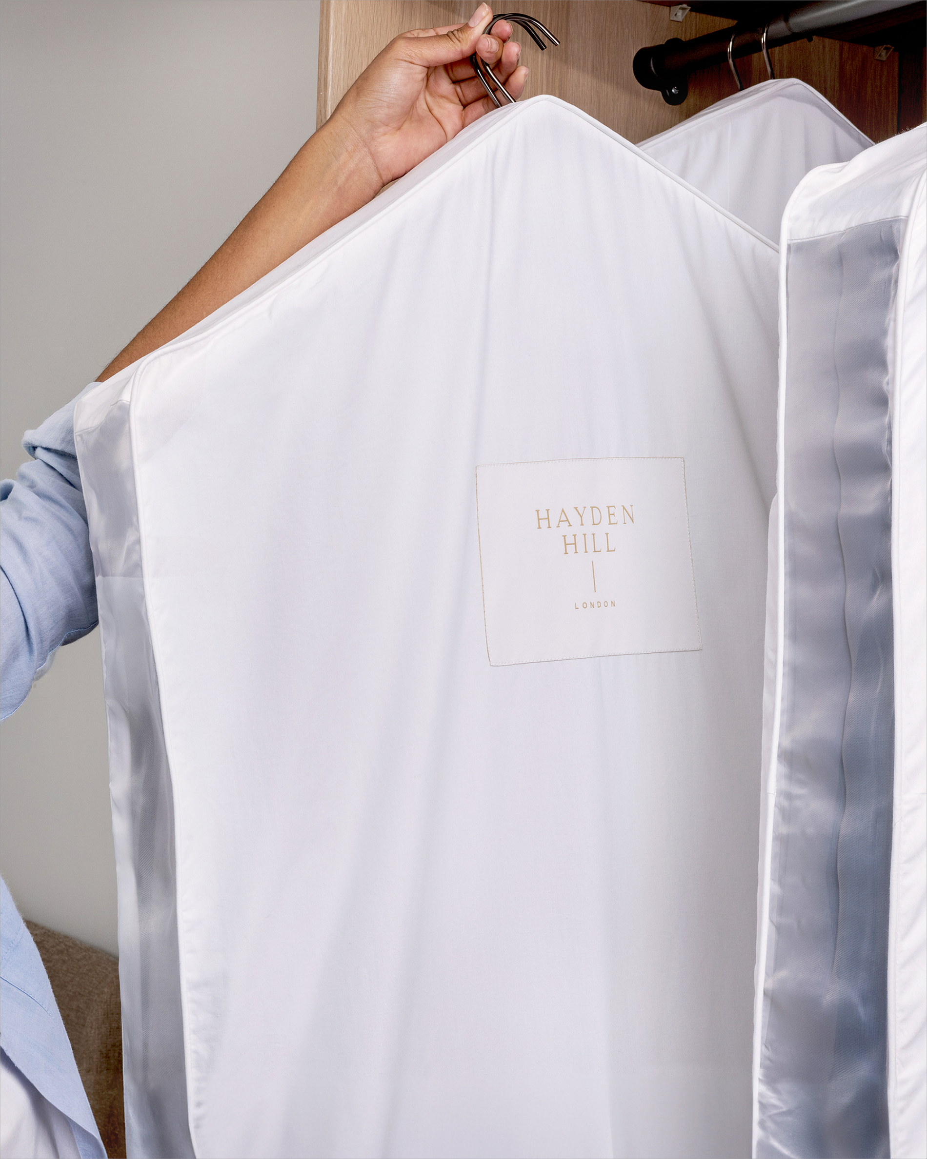 Short Hanging Garment Bag 100% Organic Cotton Hayden Hill