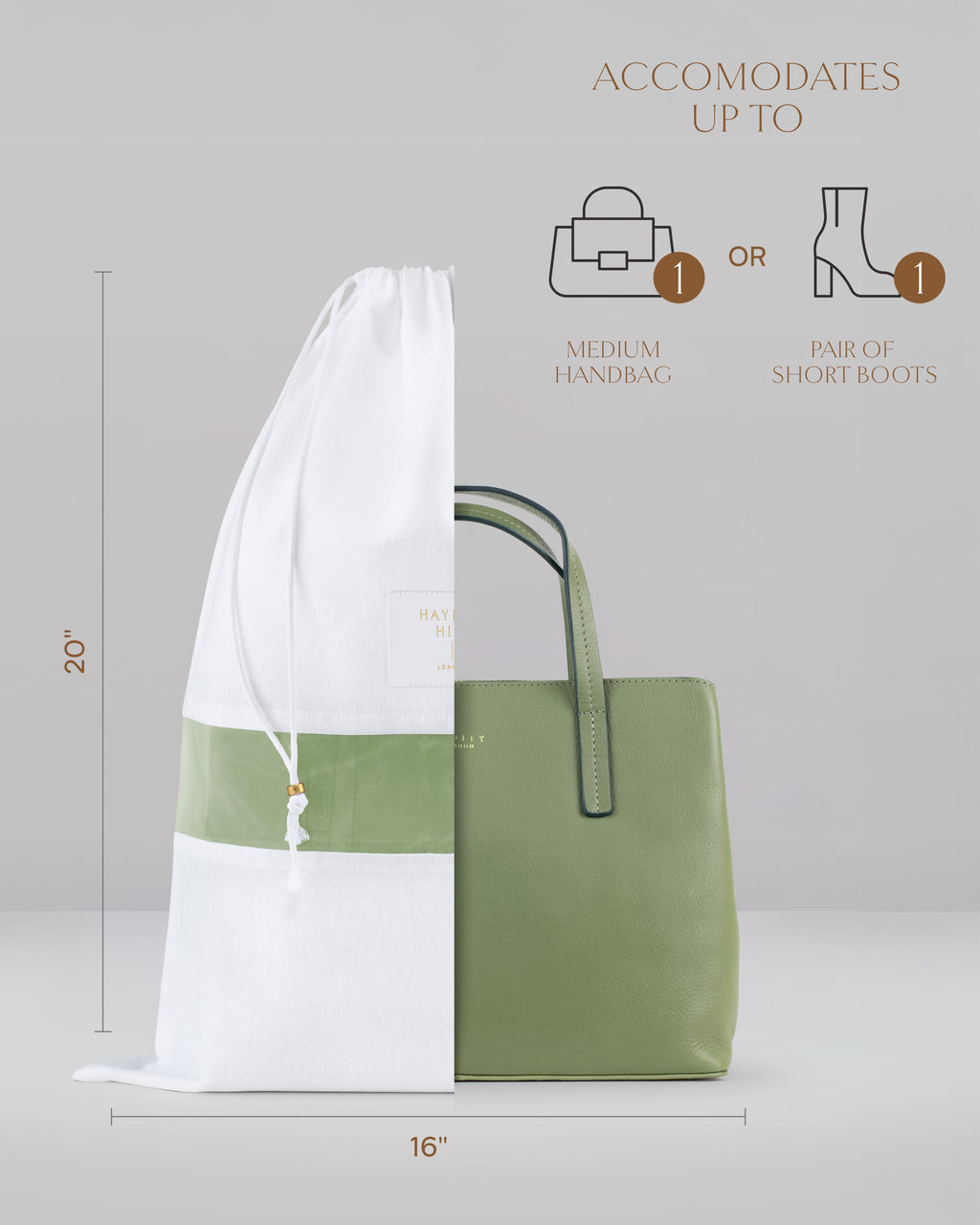 3 Medium Organic Cotton Dust Bags