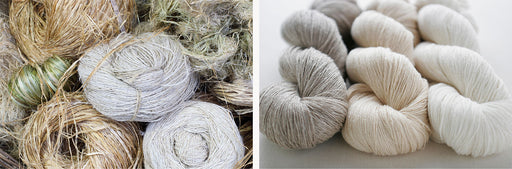 natural hemp fiber and natural linen threads