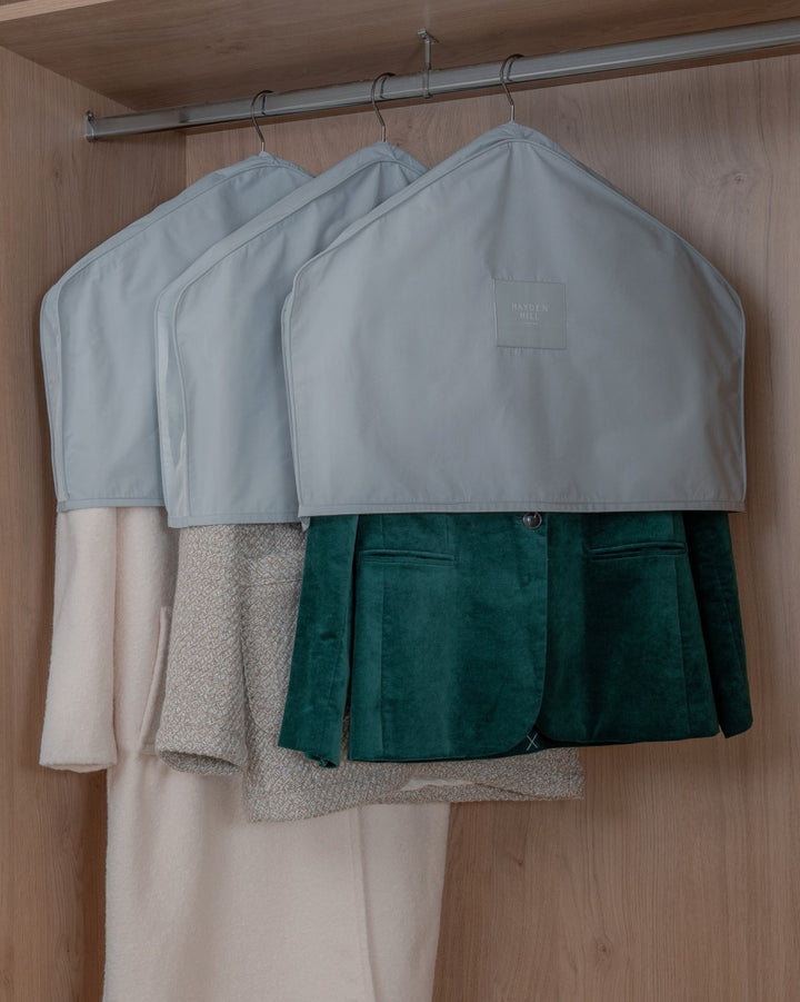 Organic Cotton Shoulder Dust Covers - Set of 3 in Gray