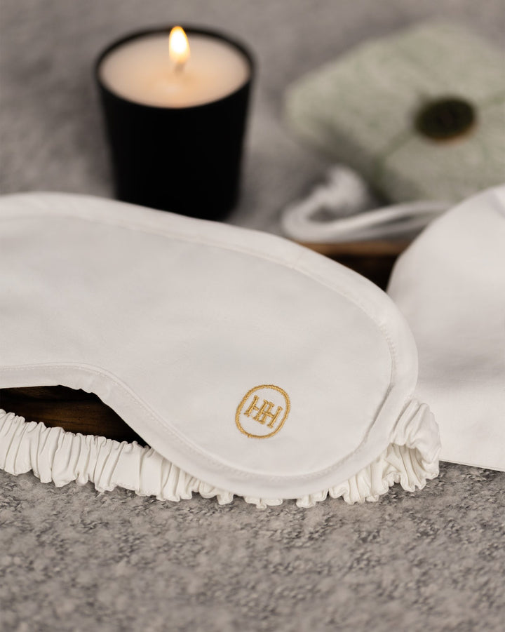 White Eye Mask with Pouch